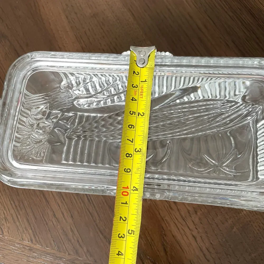 Vintage Federal Glass Refrigerator Dish Ribbed Clear Glass Fruit Lid READ Dscpt